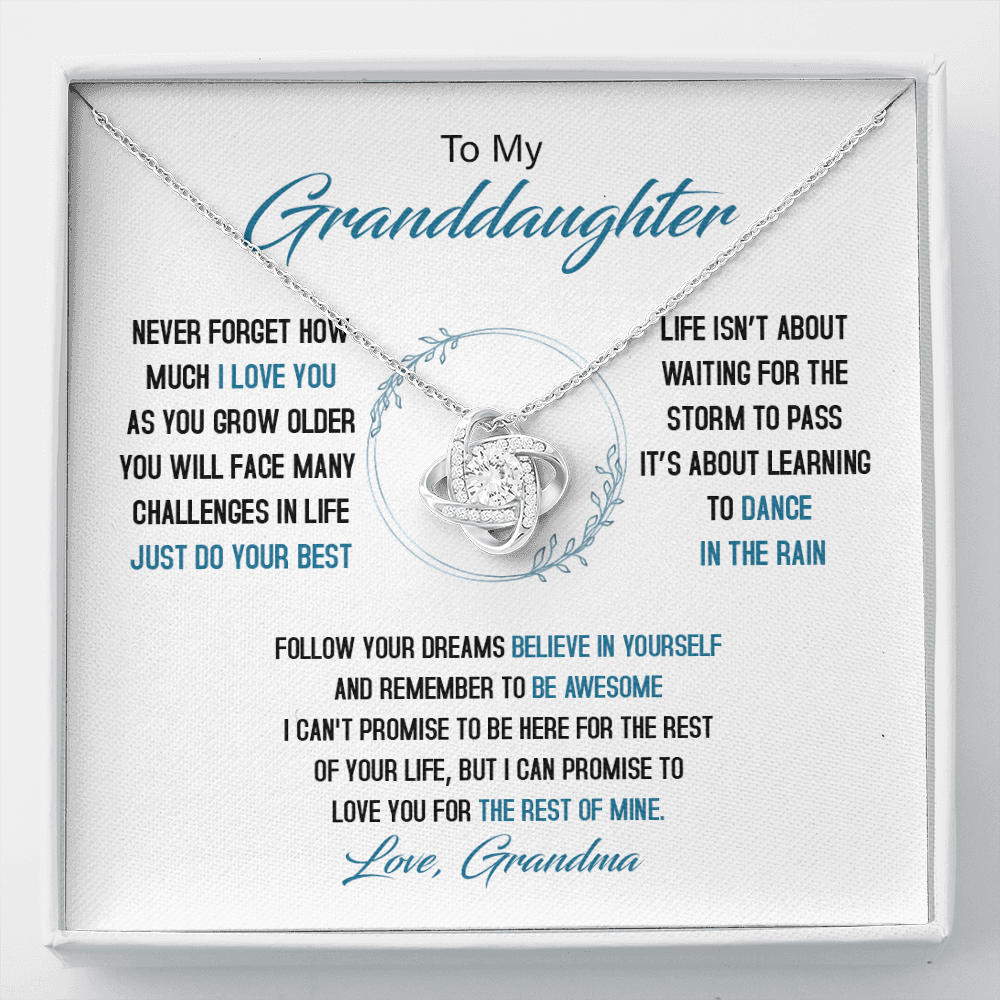 To My Granddaughter - Just Do Your Best - Love Knot Necklace SO161V