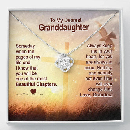 To My Dearest Granddaughter - You Are The Most Beautiful Chapter - Love Knot Necklace SO158V - Charming Present