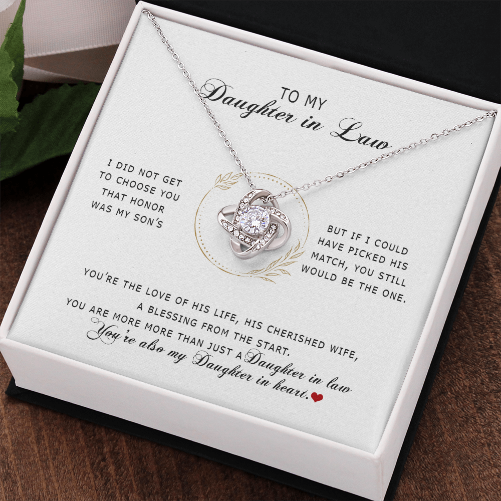 To My Daughter In Law - You're My Daughter In Heart - Love Knot Necklace SO172V