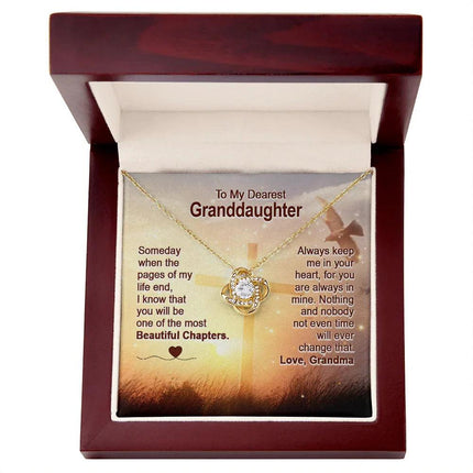 To My Dearest Granddaughter - You Are The Most Beautiful Chapter - Love Knot Necklace SO158V - Charming Present