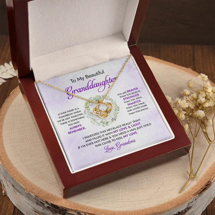To My Beautiful Granddaughter - My Love And Light - Love Knot Necklace DR18U - Charming Present