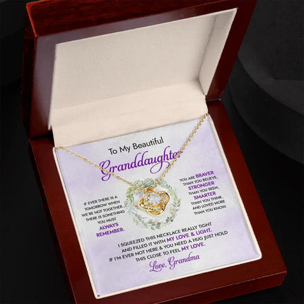 To My Beautiful Granddaughter - My Love And Light - Love Knot Necklace DR18U - Charming Present