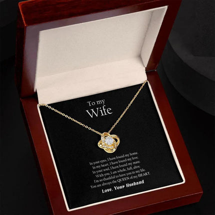Husband Wife - Thankful To Have You In My Life - Love Knot Necklace - Charming Present