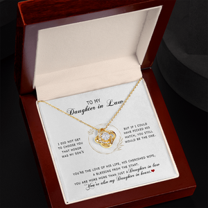 To My Daughter In Law - You're My Daughter In Heart - Love Knot Necklace SO172V