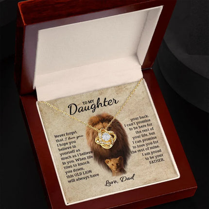 Daughter - Dad - I Am Proud To Be Your Father - Love Knot Necklace - Charming Present