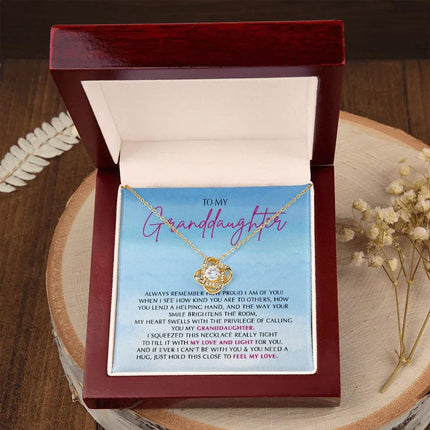 To My Granddaughter - So Proud Of You - Love Knot Necklace SO162V - Charming Present