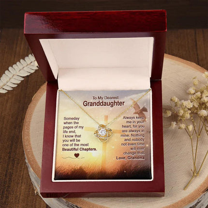 To My Dearest Granddaughter - You Are The Most Beautiful Chapter - Love Knot Necklace SO158V - Charming Present