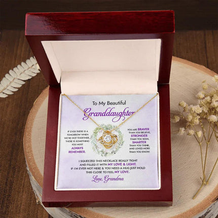 To My Beautiful Granddaughter - My Love And Light - Love Knot Necklace DR18U - Charming Present