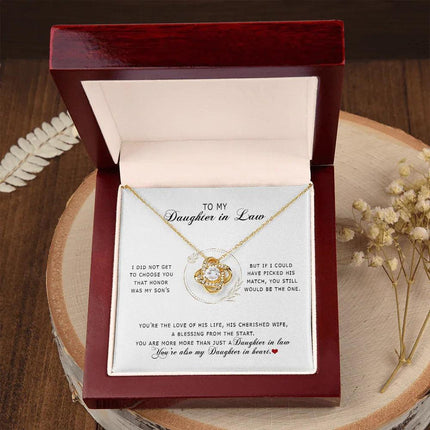 To My Daughter In Law - You're My Daughter In Heart - Love Knot Necklace SO172V - Charming Present