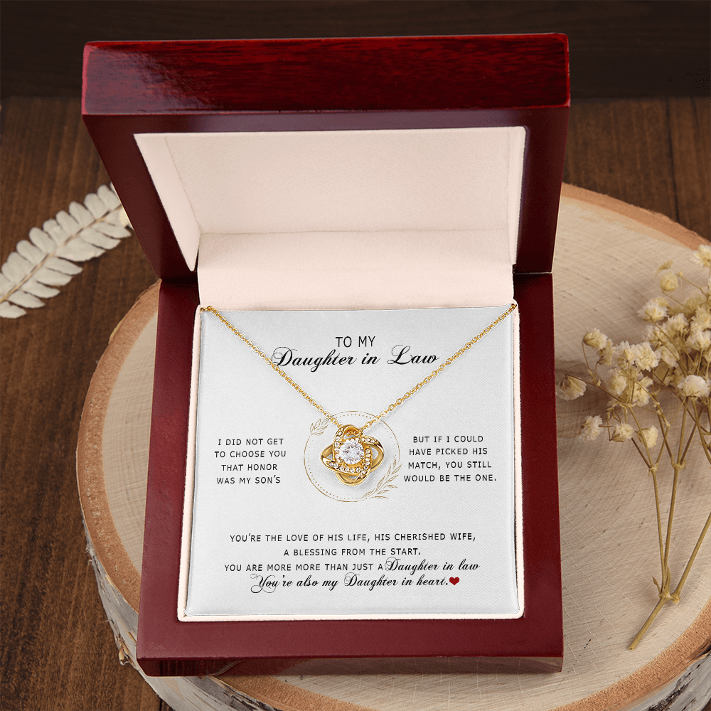 To My Daughter In Law - You're My Daughter In Heart - Love Knot Necklace SO172V