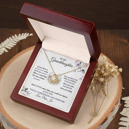 To My Granddaughter Love You Today, Tomorrow And Forever - Love Knot Necklace SO32V - Charming Present
