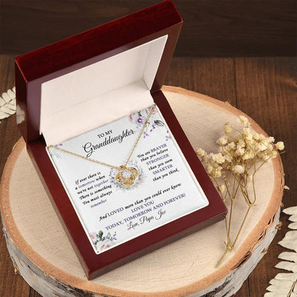 To My Granddaughter Love You Today, Tomorrow And Forever - Love Knot Necklace SO32V - Charming Present