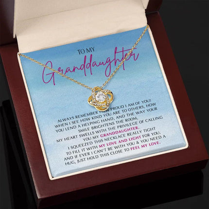 To My Granddaughter - So Proud Of You - Love Knot Necklace SO162V - Charming Present