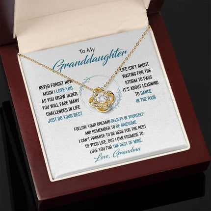 To My Granddaughter - Just Do Your Best - Love Knot Necklace SO161V - Charming Present