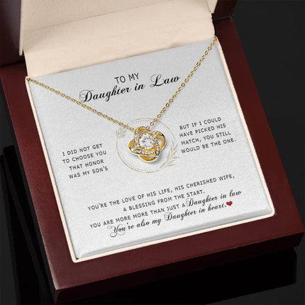 To My Daughter In Law - You're My Daughter In Heart - Love Knot Necklace SO172V - Charming Present