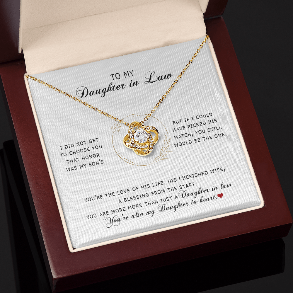 To My Daughter In Law - You're My Daughter In Heart - Love Knot Necklace SO172V