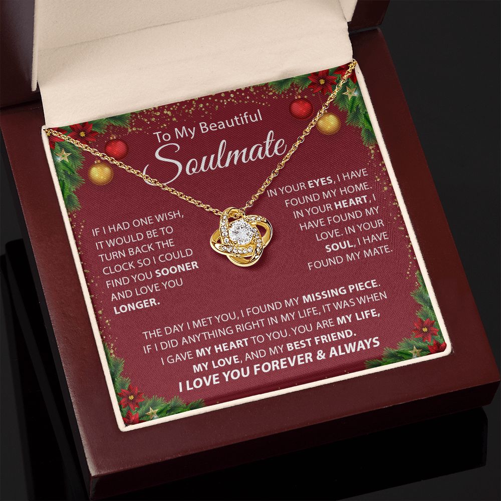 Beautiful Soulmate - I Love You Forever & Always - Love Knot Necklace