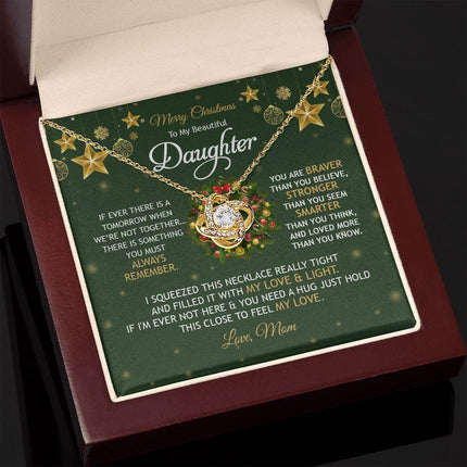 Daughter Mom - Merry Christmas - You Mean To Me - Love Knot Necklace - Charming Present