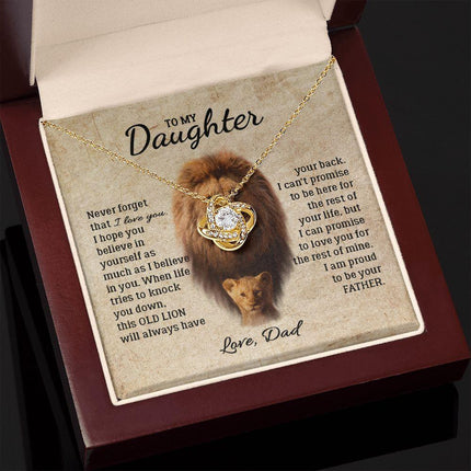 Daughter - Dad - I Am Proud To Be Your Father - Love Knot Necklace - Charming Present