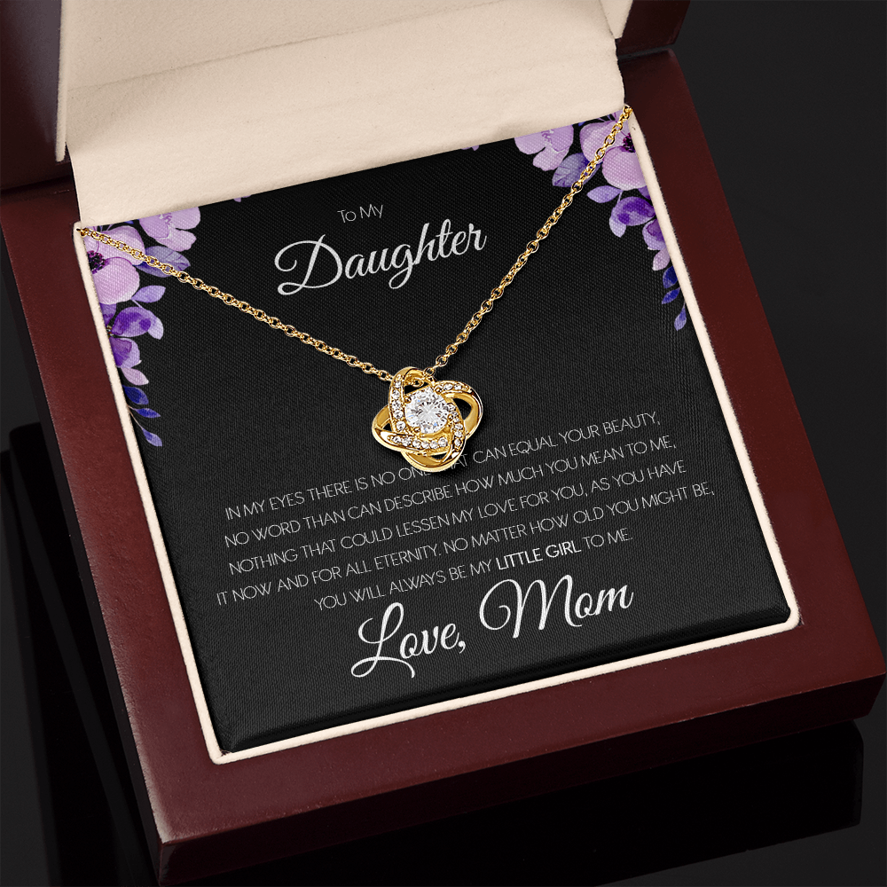 To My Daughter - You'll Always Be My Little Girl - Love Knot Necklace SO151T