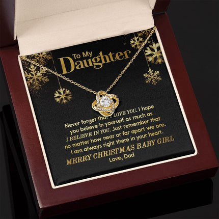 Daughter Dad - Merry Christmas - Love Knot Necklace - Charming Present
