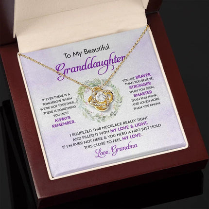 To My Beautiful Granddaughter - My Love And Light - Love Knot Necklace DR18U - Charming Present