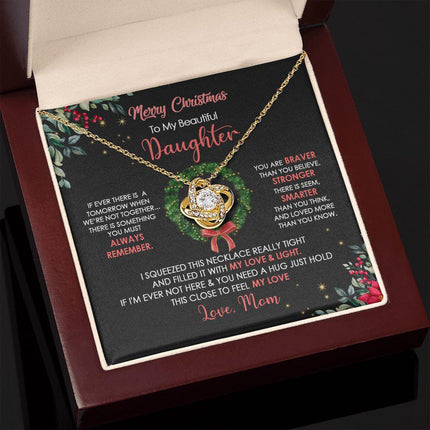 Daughter Mom - Merry Christmas - Love Knot Necklace - Charming Present