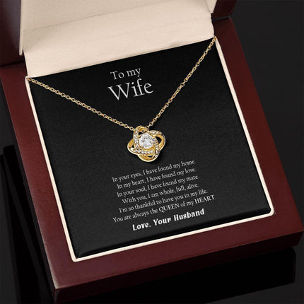 Husband Wife - Thankful To Have You In My Life - Love Knot Necklace - Charming Present