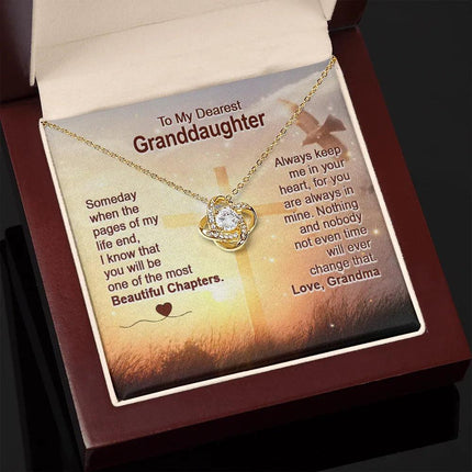 To My Dearest Granddaughter - You Are The Most Beautiful Chapter - Love Knot Necklace SO158V - Charming Present