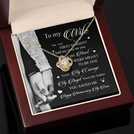 Wife Husband - I Knew Our Hearts Were Meant To Be One - Love Knot Necklace - Charming Present