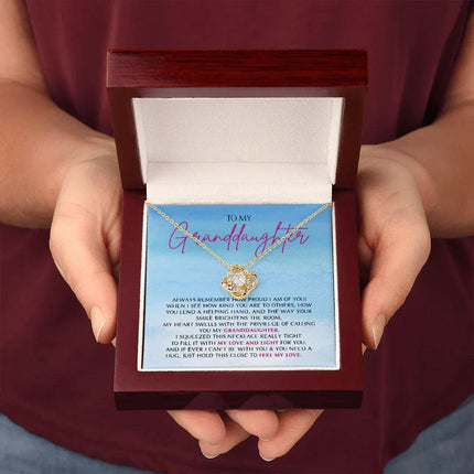 To My Granddaughter - So Proud Of You - Love Knot Necklace SO162V - Charming Present