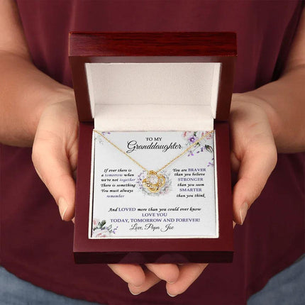 To My Granddaughter Love You Today, Tomorrow And Forever - Love Knot Necklace SO32V - Charming Present