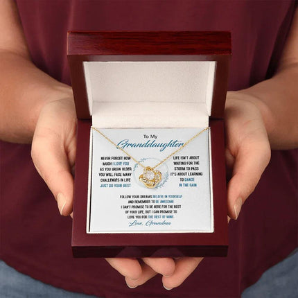 To My Granddaughter - Just Do Your Best - Love Knot Necklace SO161V - Charming Present
