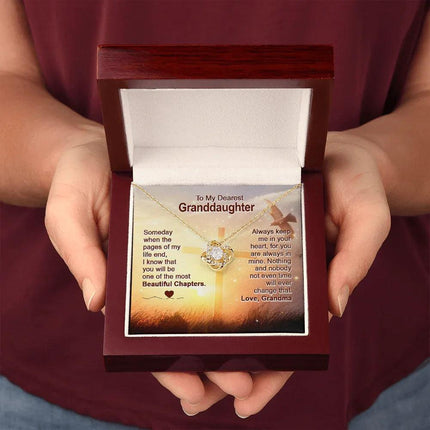 To My Dearest Granddaughter - You Are The Most Beautiful Chapter - Love Knot Necklace SO158V - Charming Present