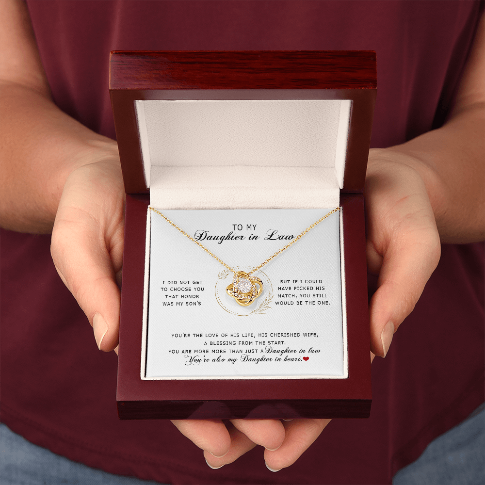 To My Daughter In Law - You're My Daughter In Heart - Love Knot Necklace SO172V