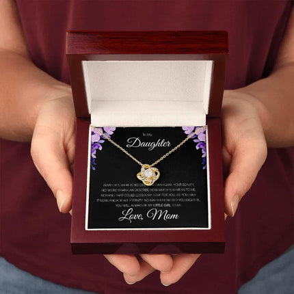 To My Daughter - You'll Always Be My Little Girl - Love Knot Necklace SO151T - Charming Present