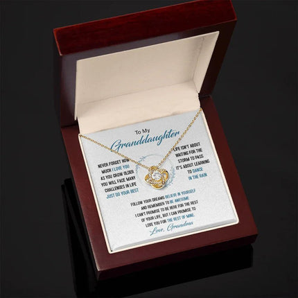 To My Granddaughter - Just Do Your Best - Love Knot Necklace SO161V - Charming Present