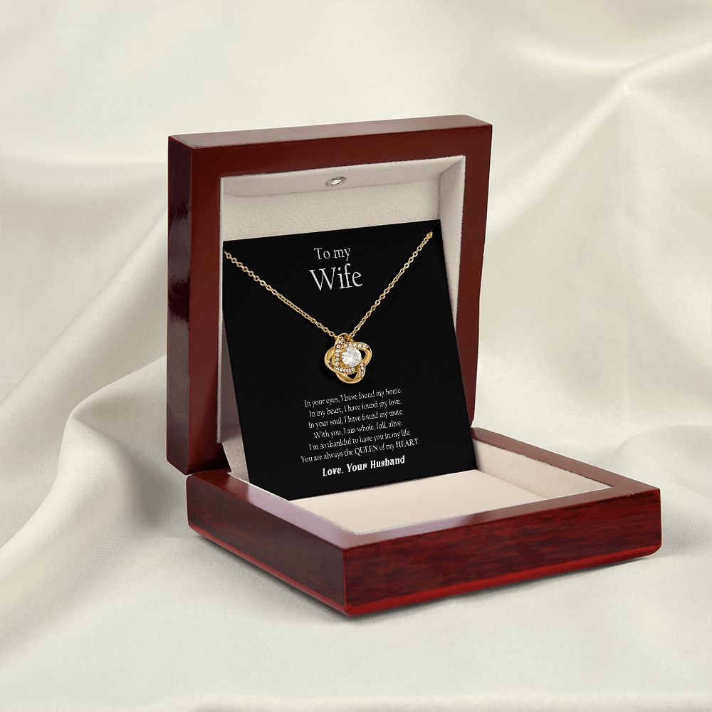 Husband Wife - Thankful To Have You In My Life - Love Knot Necklace