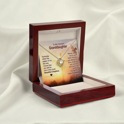 To My Dearest Granddaughter - You Are The Most Beautiful Chapter - Love Knot Necklace SO158V - Charming Present