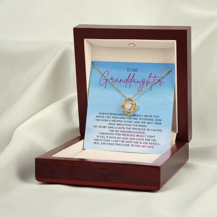 To My Granddaughter - So Proud Of You - Love Knot Necklace SO162V - Charming Present