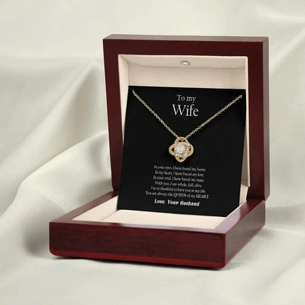 Husband Wife - Thankful To Have You In My Life - Love Knot Necklace - Charming Present