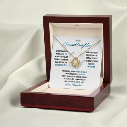 To My Granddaughter - Just Do Your Best - Love Knot Necklace SO161V - Charming Present