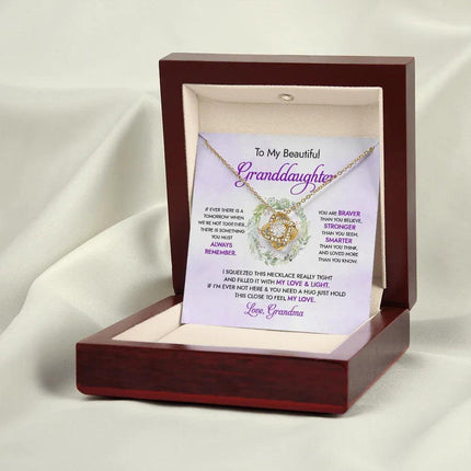 To My Beautiful Granddaughter - My Love And Light - Love Knot Necklace DR18U - Charming Present