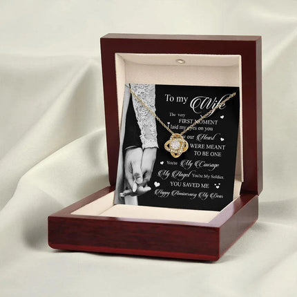 Wife Husband - I Knew Our Hearts Were Meant To Be One - Love Knot Necklace - Charming Present