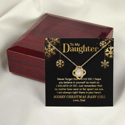 Daughter Dad - Merry Christmas - Love Knot Necklace - Charming Present