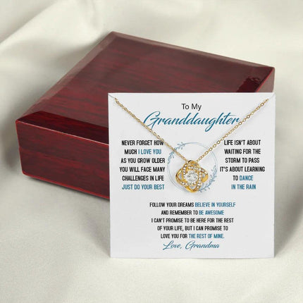 To My Granddaughter - Just Do Your Best - Love Knot Necklace SO161V - Charming Present