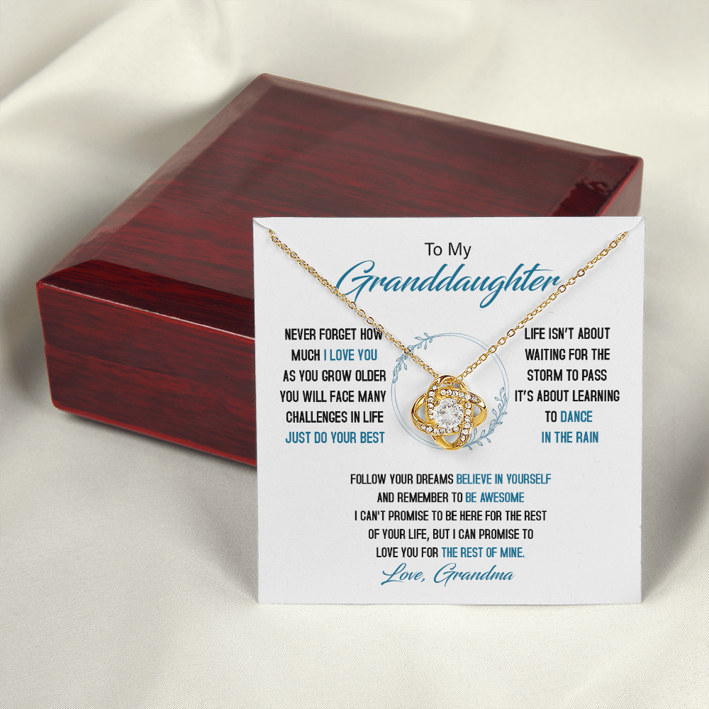 To My Granddaughter - Just Do Your Best - Love Knot Necklace SO161V