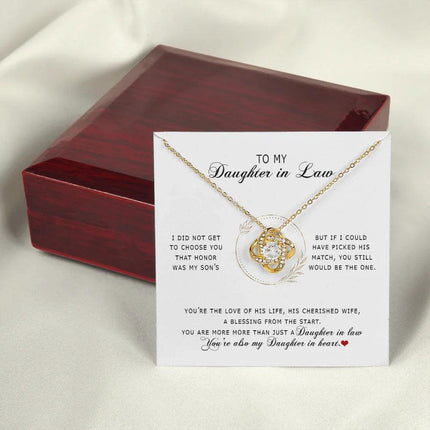 To My Daughter In Law - You're My Daughter In Heart - Love Knot Necklace SO172V - Charming Present