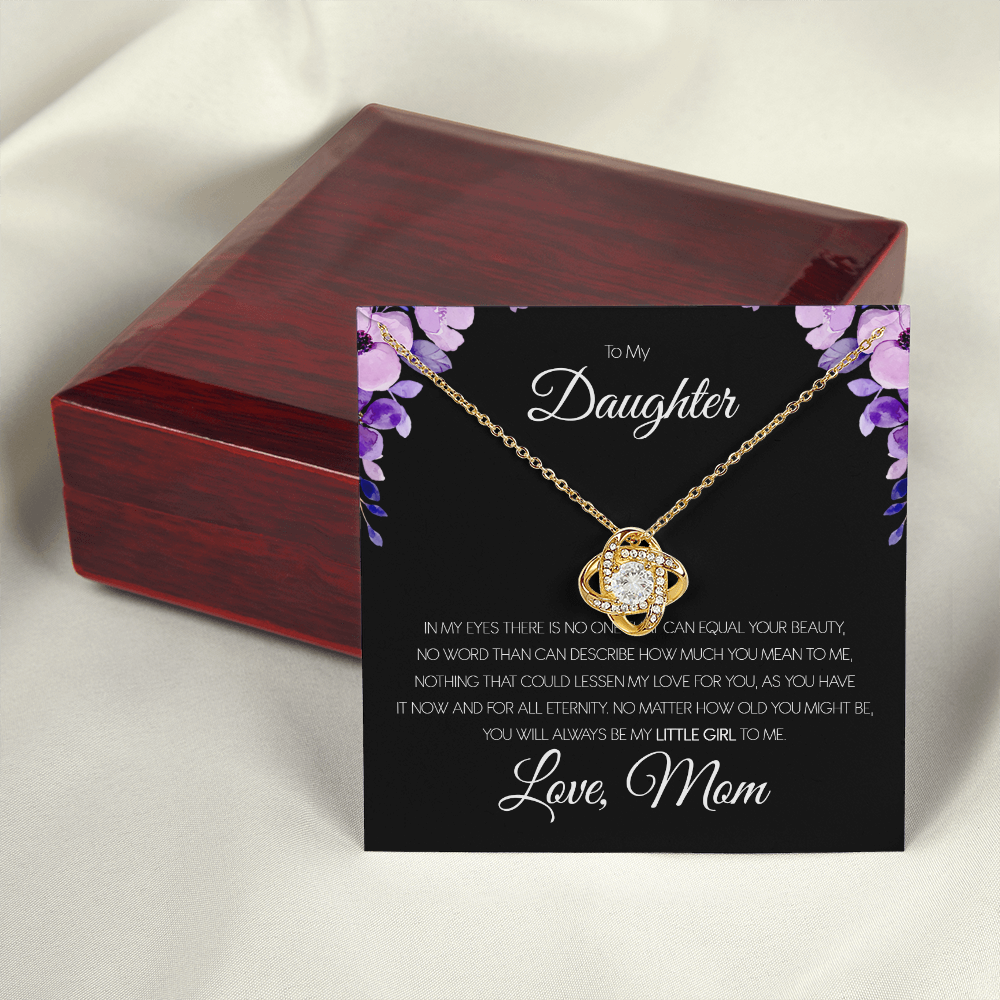 To My Daughter - You'll Always Be My Little Girl - Love Knot Necklace SO151T
