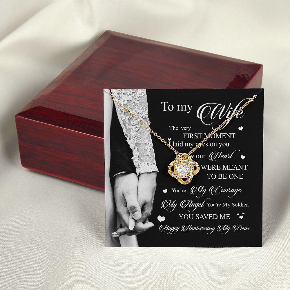 Wife Husband - I Knew Our Hearts Were Meant To Be One - Love Knot Necklace